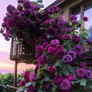 Роза Плетистая Плум Пэшн купить по цене от 610р. в интернет-магазине «Посадика» с доставкой почтой в в Слюдянкае и по всей России – [изображение №1].